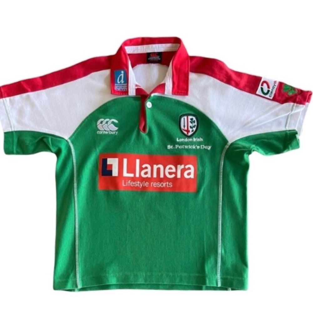 Canterbury of New Zealand Kids Rugby Shirt London Irish St Patrick’s Day #7 Med